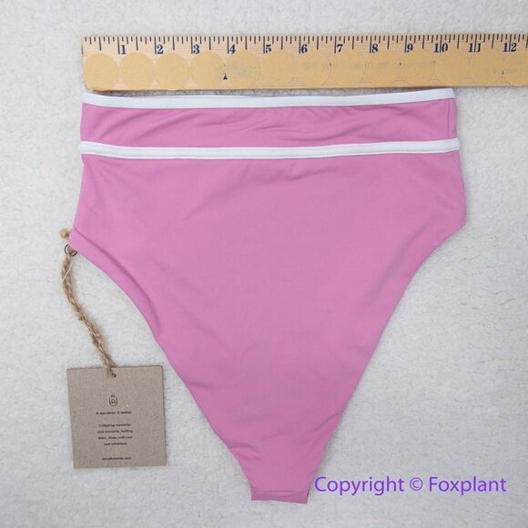NEW Stone Fox Swim Juniper high waisted bikini bottoms, pink, size XS - Picture 5 of 8